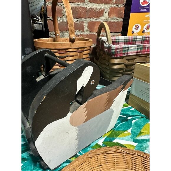 Lot of 9 Wooden / Wicker decorative baskets - Picture 6 of 12